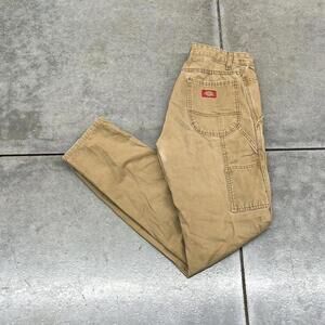 vintage dickies tan relaxed baggy fit dungaree cargo pants size 30 x 32